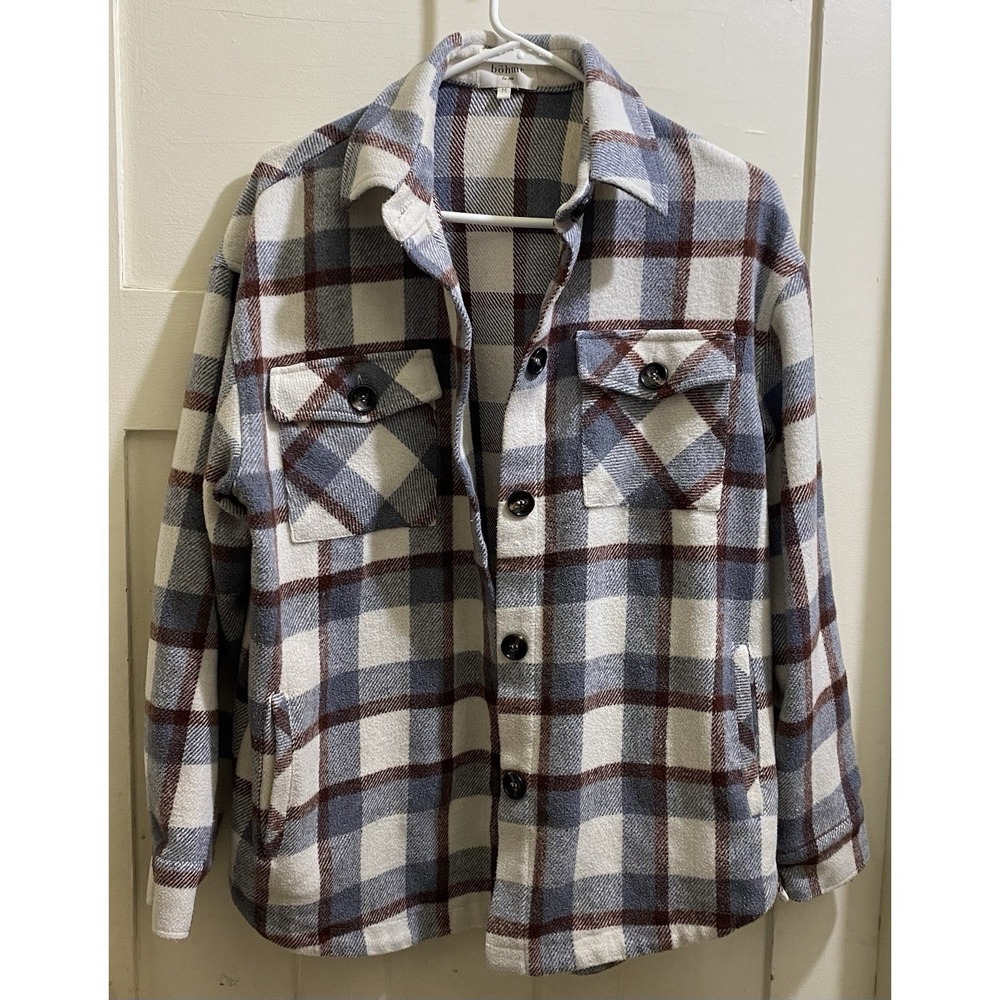 Women's Böhme Plaid Shacket Size Medium‎ Button Up Jacket